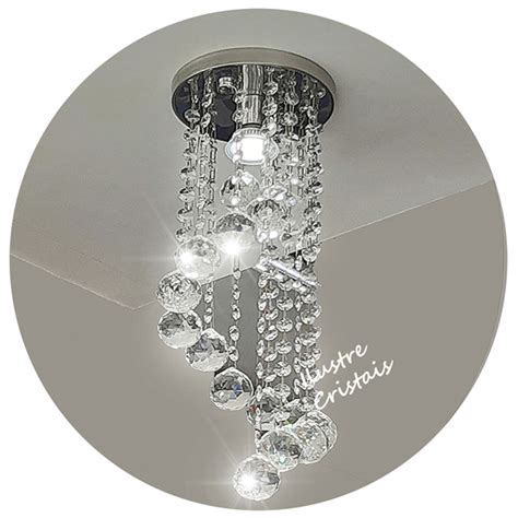 Lustre De Cristal K9 Redondo 30 Cm De Altura Ilustre Cristais Leroy