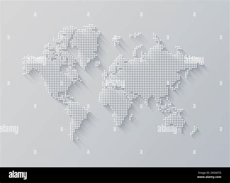 Illustration Of A World Map Made Of Dots Isolated On A White Background