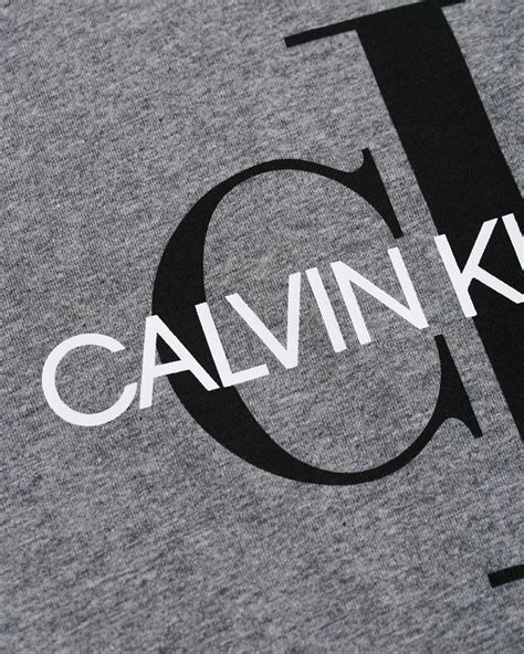 Calvin Klein Jeans Iconic Monogram Crew Neck Tee Mid Grey Heather Herr