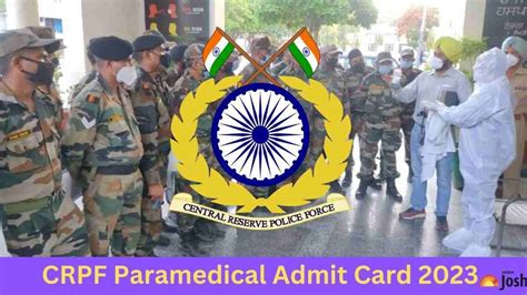 CRPF Admit Card 2023 OUT For Paramedical Posts Crpf Gov In Check Exam