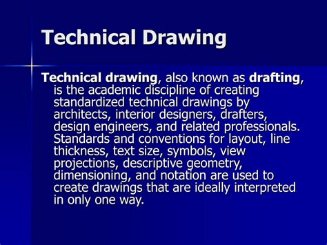 Ppt An Introduction To Drafting And Technical Drawing Powerpoint