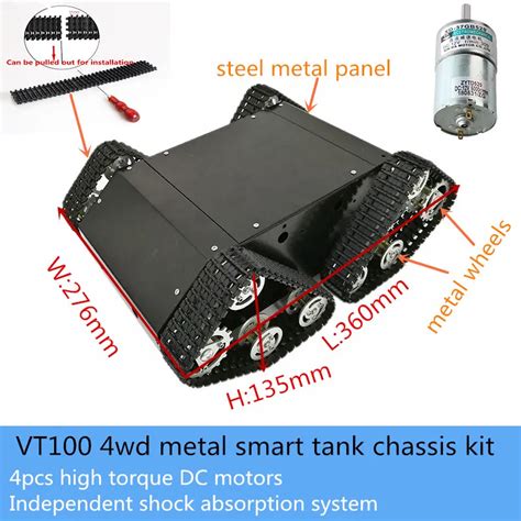 Vt Wd A O Metal Absorvente De Choque Rastreador Tanque Rob Chassi