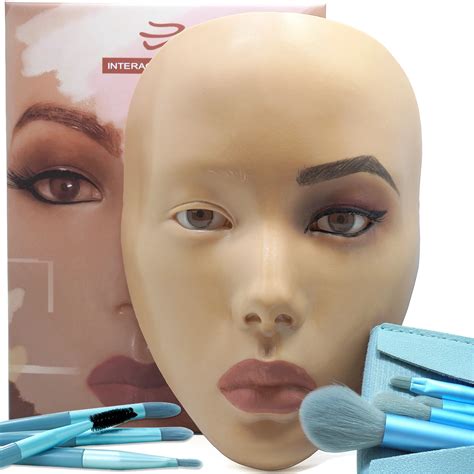 3d Makeup Practice Face Board Silicone Makeup Mannequin Face Reusable Beginner Practice Eye