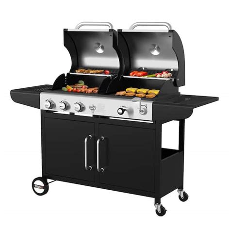 Royal Gourmet 3 Burner Propane Gas And Charcoal Combo Grill With Cover Zh3002c The Home Depot