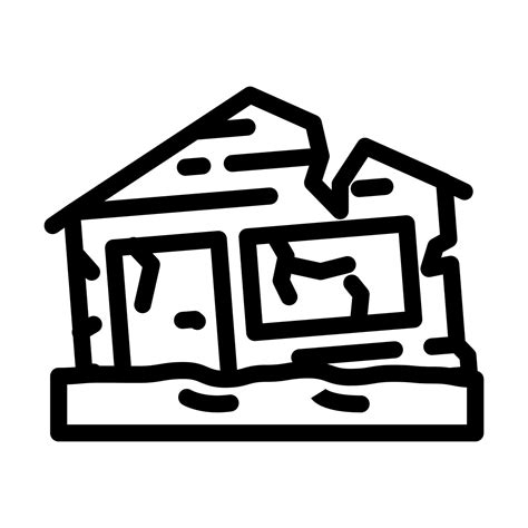 broken house disaster line icon vector illustration 23099617 Vector Art ...