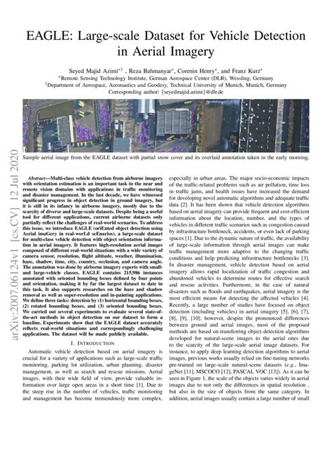 Eagle Large Scale Dataset For Vehicle Detection In Aerial Imagery Deepai