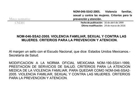 Nom Ssa Violencia Familiar Sexual Y Contra Las Mujeres