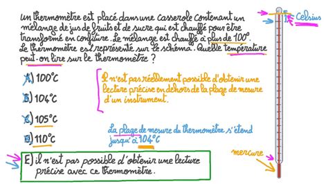 Vidéo Question Lire La Température Sur Un Thermomètre Nagwa