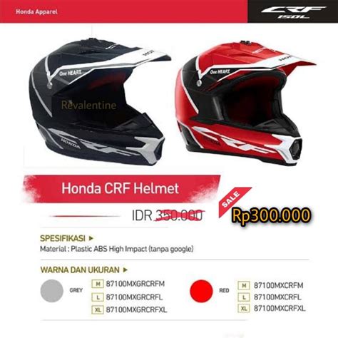 Jual TERMURAH HELM CRF ORIGINAL HONDA Full Face Helmet Trail Cross