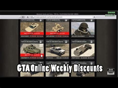 Gta Online Weekly Discounts Legendary Warstock And More Youtube