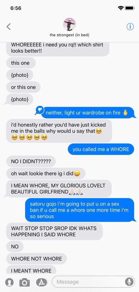 pranking jjk men by making babe autocorrect to whore in their phone ʚ incl gojo geto