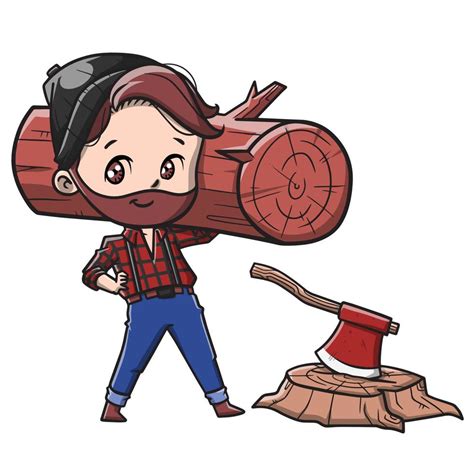 Cute Lumberjack Cartoon 5252503 Vector Art at Vecteezy