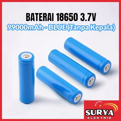 Jual Baterai Batre Cas Rata Flat Top Biru Polos Mah V