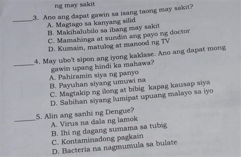 Panuto Piliin Ang Letra Ng Tamang Sagot At Isulat Lamang Ang Titik Sa