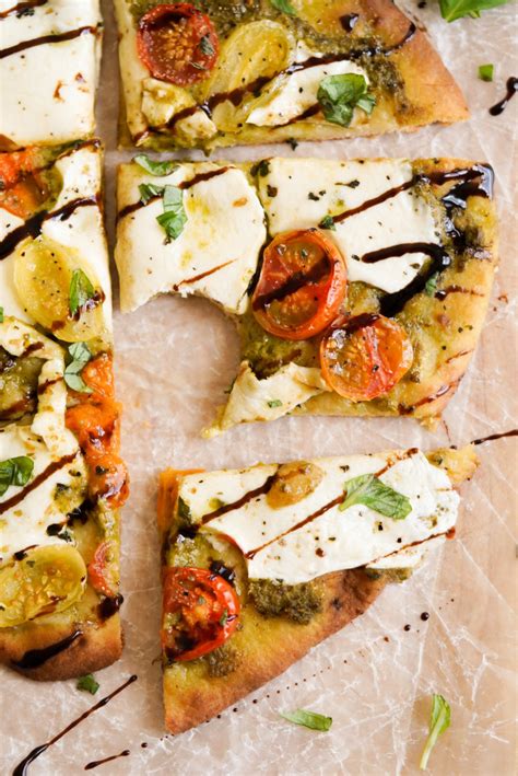 Pesto Flatbread Pizza With Mozzarella Using Naan Wellness By Kay