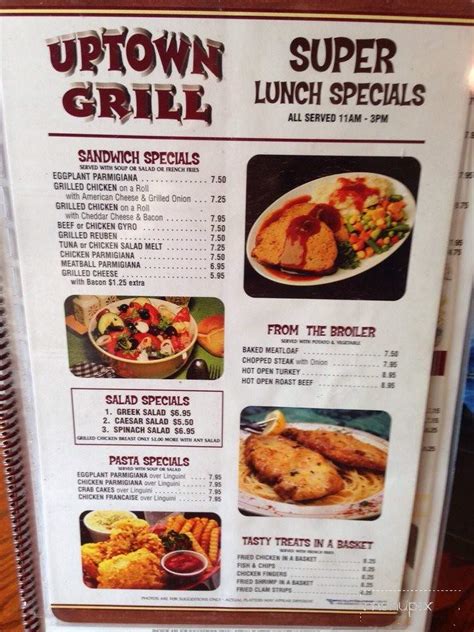 Menu Of Uptown Grill In Kingston Ny 12401