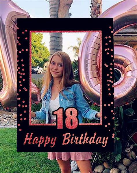 Buy Jevenis 18 Birthday Party Photo Booth Props 18 Birthday Photo Frame