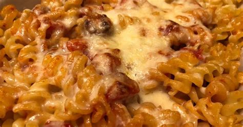 Easy Peasy Cheesy Fusilli Pasta Bake With Sausage Recipe By Miles