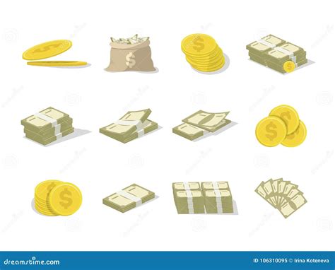 Iconos Del Dinero Fijados En Estilo De La Historieta Ilustración del