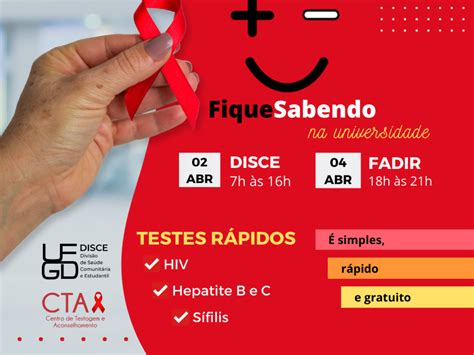 Em Abril Ufgd Realiza Testes R Pidos De Hiv S Filis E Hepatites