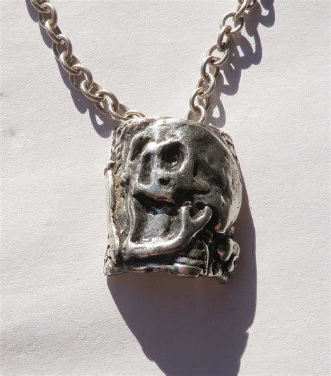 Skull Necklace Mens Sterling Silver Skull Necklace Skull