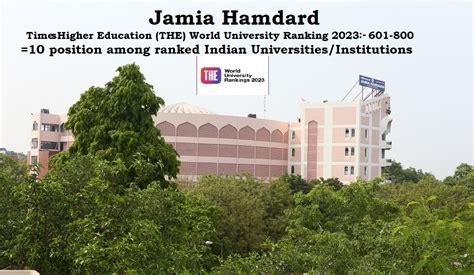 Jamia Hamdard Ranked At 10th Position In India In Times Higher