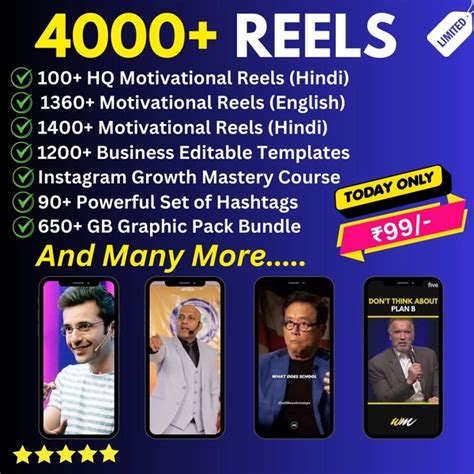 4000 Motivation Reels Bundle Bonus Instagram Growth Mastery Course