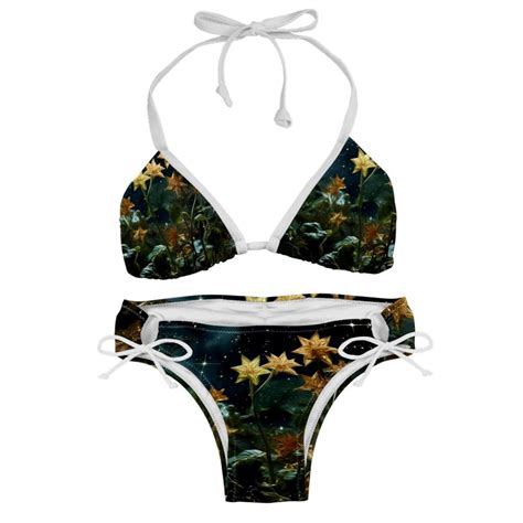 Starry Plants Chic One Piece Swimsuits Bikini Set Detachable Sponge