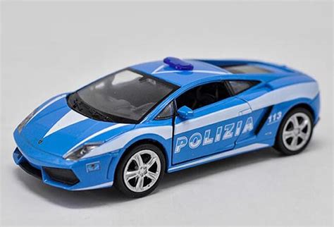 Diecast Lamborghini Gallardo Toy 1:36 Blue Police By Welly [VB2A462]