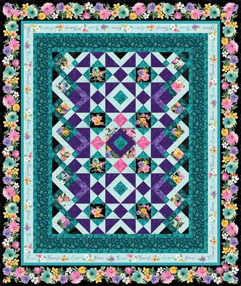 Floral Party Throw Quilt Pattern Free Digital Download Wilmington