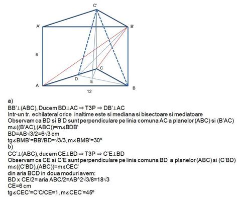 Fie Abca B C O Prism Dreapt Cu Baza Un Triunghi Echilateral De