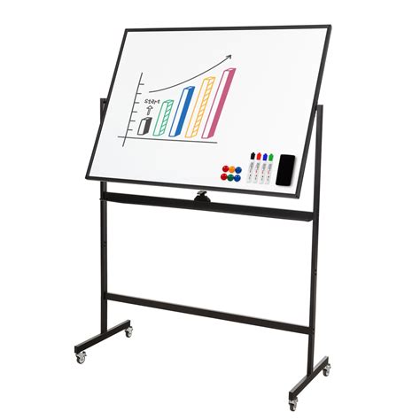 Stand Up Desk Store Double Sided Mobile Magnetic Dry Erase Whiteboard 36 X 48