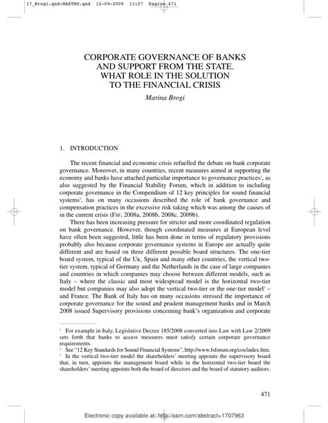 PDF Corporate Governance Of Banks And Support From The State What