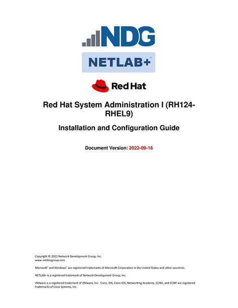 Book RHEL9 RH124 Red Hat System Administration I RH124 RHEL9