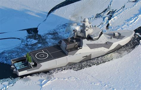 an artist's rendering of a ship in the water surrounded by ice and snow