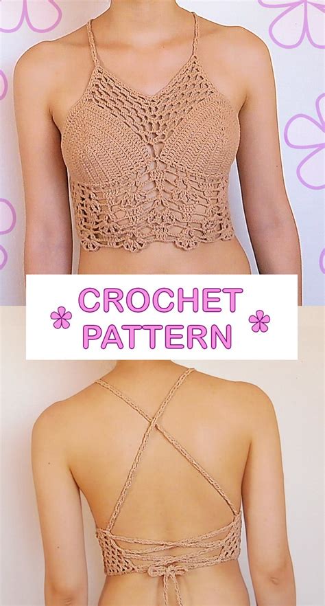 1 Pattern Free 4 Lacy Crochet Crop Tops Festival Top Crochet Etsy