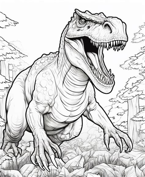 Un Dibujo De Un Dinosaurio Con La Boca Abierta Y La Boca Abierta