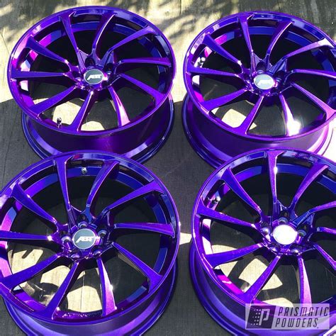 Set of Aluminum Rims coated with Illusion Purple, Clear Vision and ...