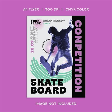 Premium Vector Skateboard Competition Flyer