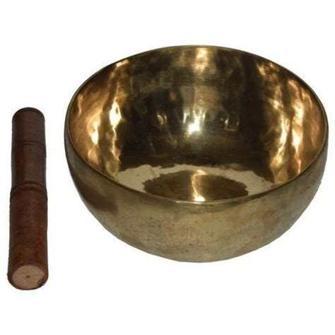 Round Brass Golden Singing Bowl For Home Shrinath Art Gallery ID