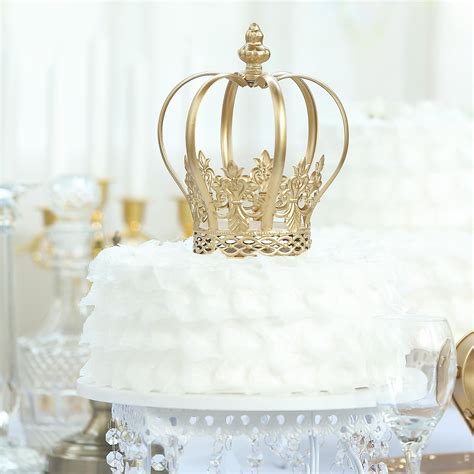 8 Metal Royal Gold Crown Cake Topper Fillable Crown Centerpiece