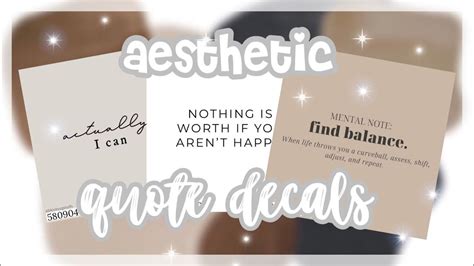 Aesthetic Quote Inspired Decal Codes Roblox Bloxburg YouTube