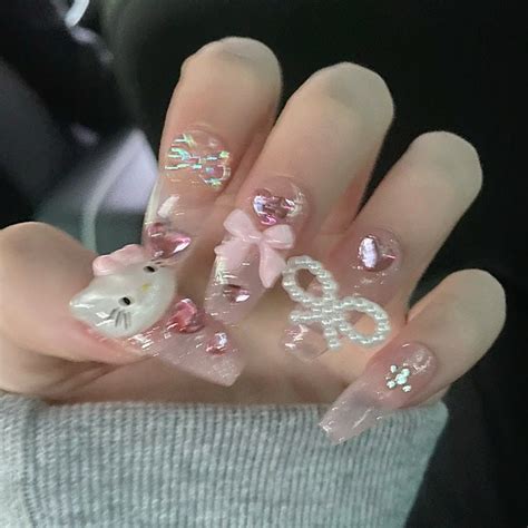 Cute Hello Kitty Acrylic Nails