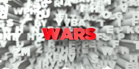 Wars Red Text On Typography Background D Rendered Royalty Free