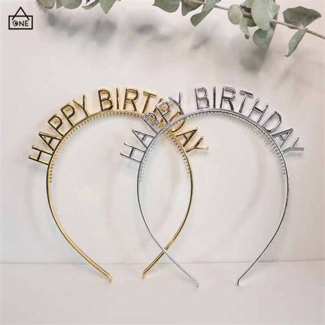 Happy Birthday Headbands Gold And Silver Birthday Party Headbands