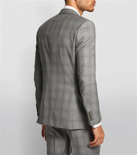 Mens Brioni Multi Wool Silk Check Suit Harrods Uk