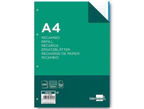 Papeler A Carlin Recambio Liderpapel A Hojas G M Cuadro Mm