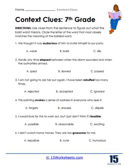 Context Clues Reading For Meaning High School Worksheets