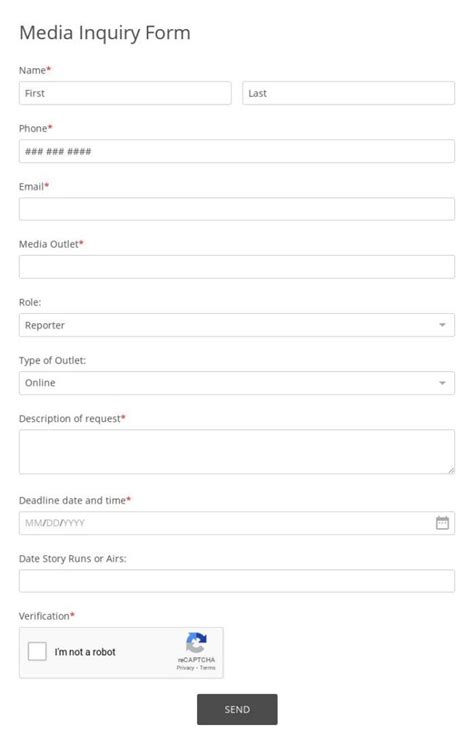 Enquiry Form Template Online Free Form Builder