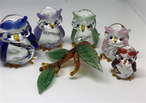 Owl Glass Figurine Etsy